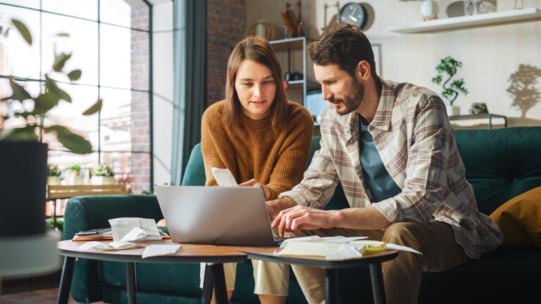 couple reviewing finances